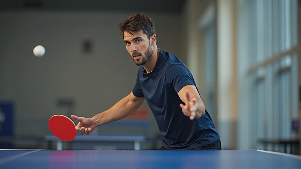 لاعب محترف يوضح الموضع الصحيح والقبضة السليمة للضربة الأمامية في التنس الطاولة